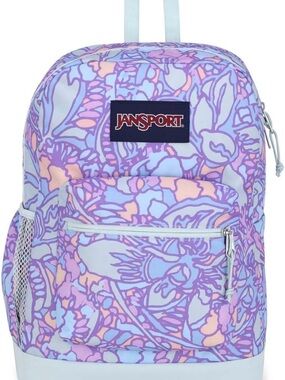 JanSport Cross Town Plus 17” Backpack, 15” Laptop Sleeve, Fluid Floral, NWT!